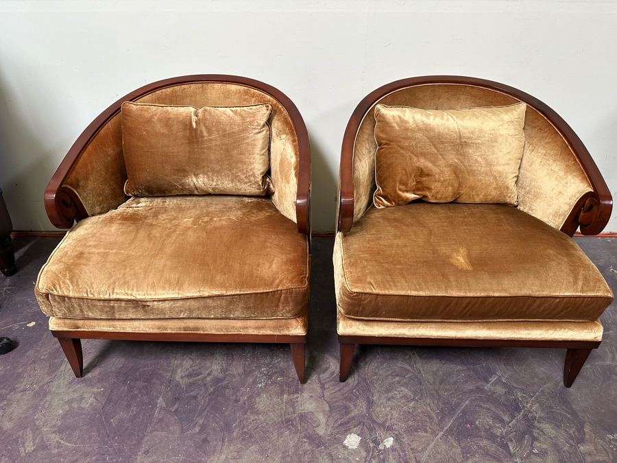 Pair Of Upholstered Armchairs 34W X 36D X 34H [Photo 4]