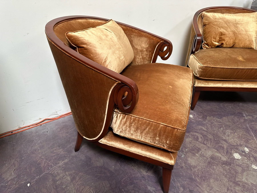 Pair Of Upholstered Armchairs 34W X 36D X 34H [Photo 8]