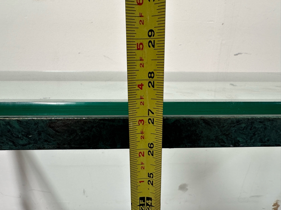 Metal Green Finish Console Table With Glass Top 50W X 17D X 27.5H [Photo 10]