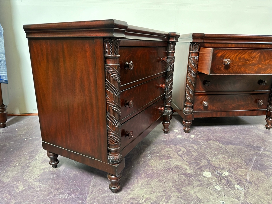 Pair Of Ralph Lauren Safari Mahogany Chest Of Drawers Dressers 35W X 21D X 32H [Photo 14]