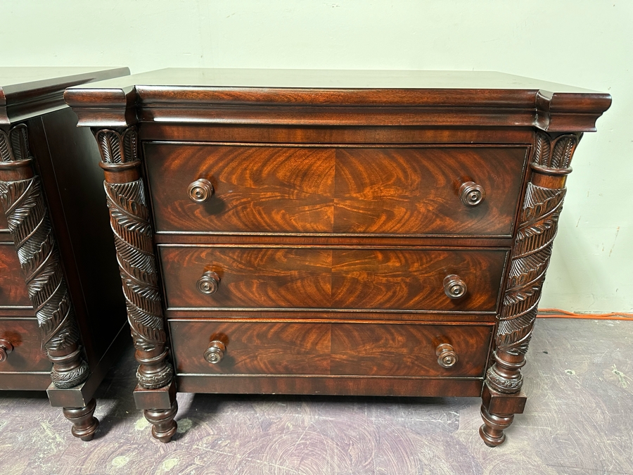 Pair Of Ralph Lauren Safari Mahogany Chest Of Drawers Dressers 35W X 21D X 32H [Photo 7]
