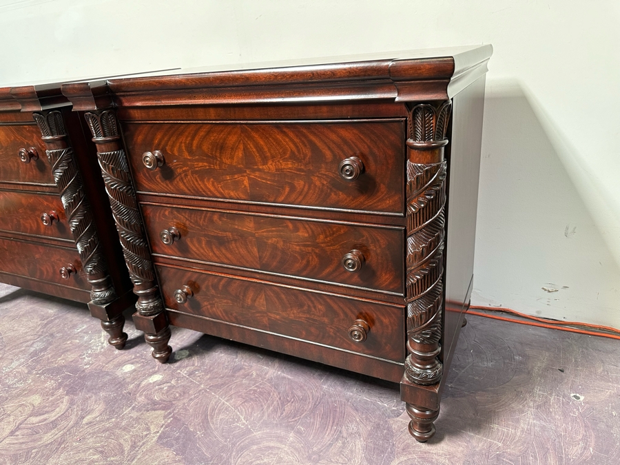 Pair Of Ralph Lauren Safari Mahogany Chest Of Drawers Dressers 35W X 21D X 32H [Photo 8]