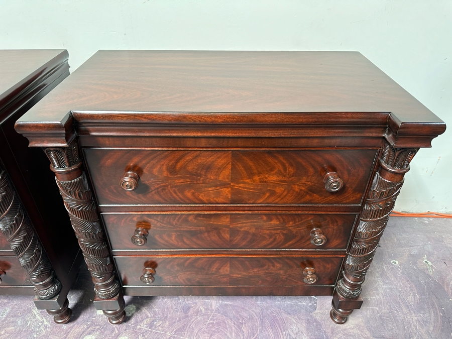 Pair Of Ralph Lauren Safari Mahogany Chest Of Drawers Dressers 35W X 21D X 32H [Photo 6]