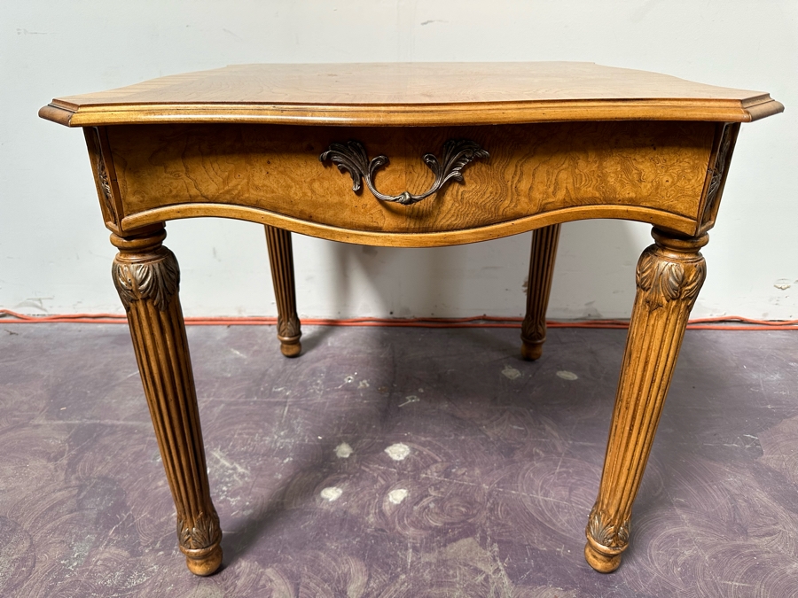 Henredon Wooden Side Table With Drawer 30W X 26.5H [Photo 5]