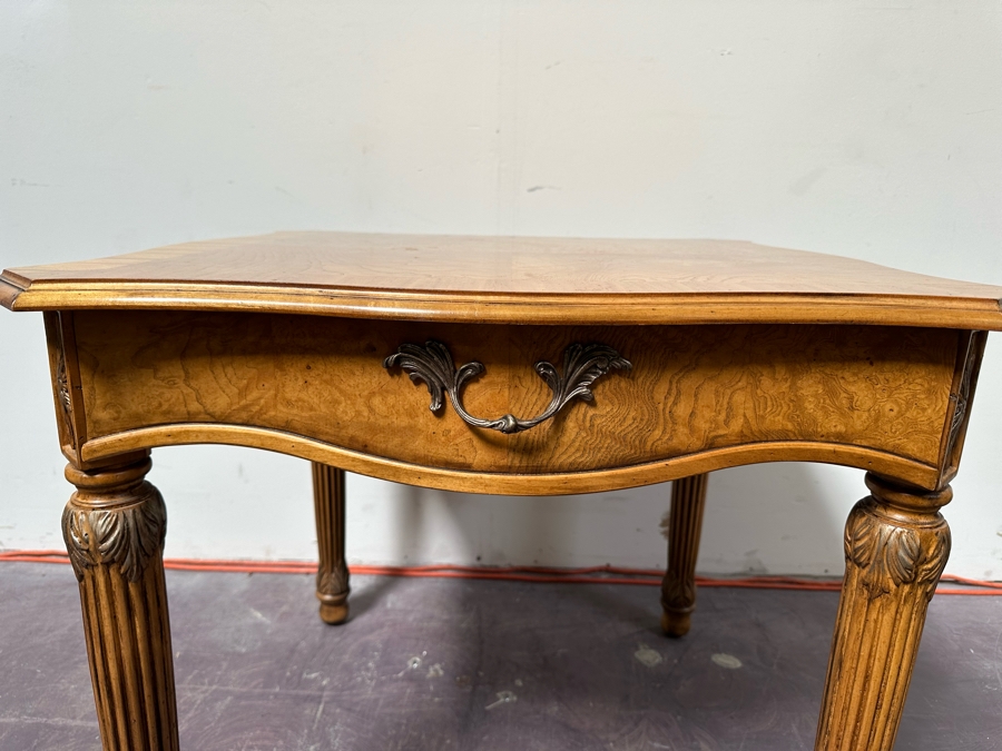 Henredon Wooden Side Table With Drawer 30W X 26.5H [Photo 6]