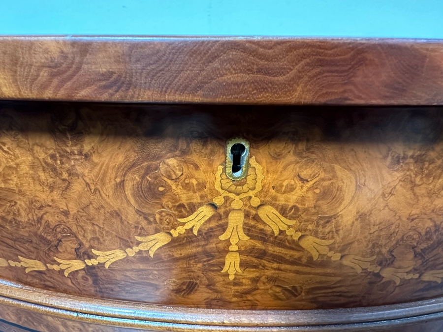 Francesco Molon Giemme Fine Furniture Demilune Commode 3 Lockable Drawers With Skeleton Key 46W X 18D X 33H Retails $2,100 [Photo 7]