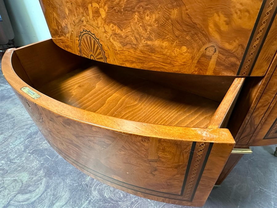 Francesco Molon Giemme Fine Furniture Demilune Commode 3 Lockable Drawers With Skeleton Key 46W X 18D X 33H Retails $2,100 [Photo 13]