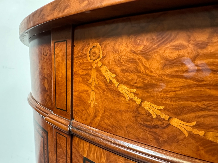 Francesco Molon Giemme Fine Furniture Demilune Commode 3 Lockable Drawers With Skeleton Key 46W X 18D X 33H Retails $2,100 [Photo 8]