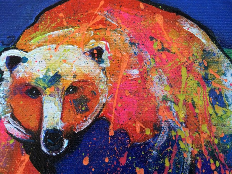 Original Painting of Polar Bear Signed By Artist [Photo 4]