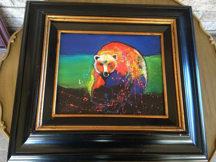 Original Painting of Polar Bear Signed By Artist