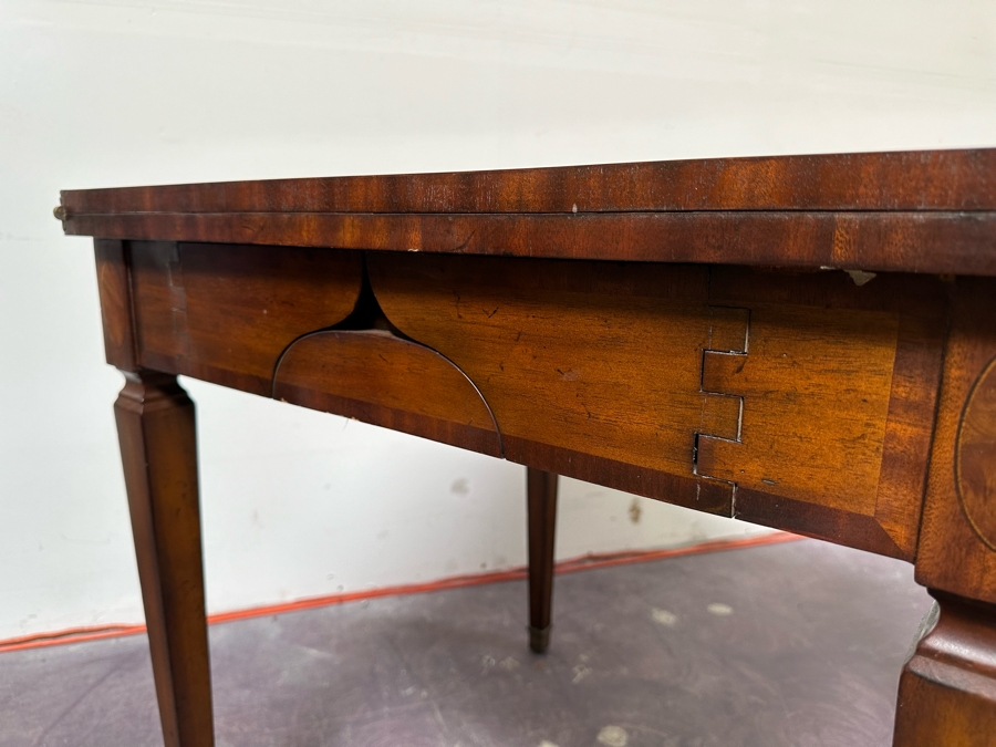 Maitland-Smith Wooden Gaming Table With Two Drawers Missing One Drawer Pull 30W X 30.5D X 32H [Photo 23]