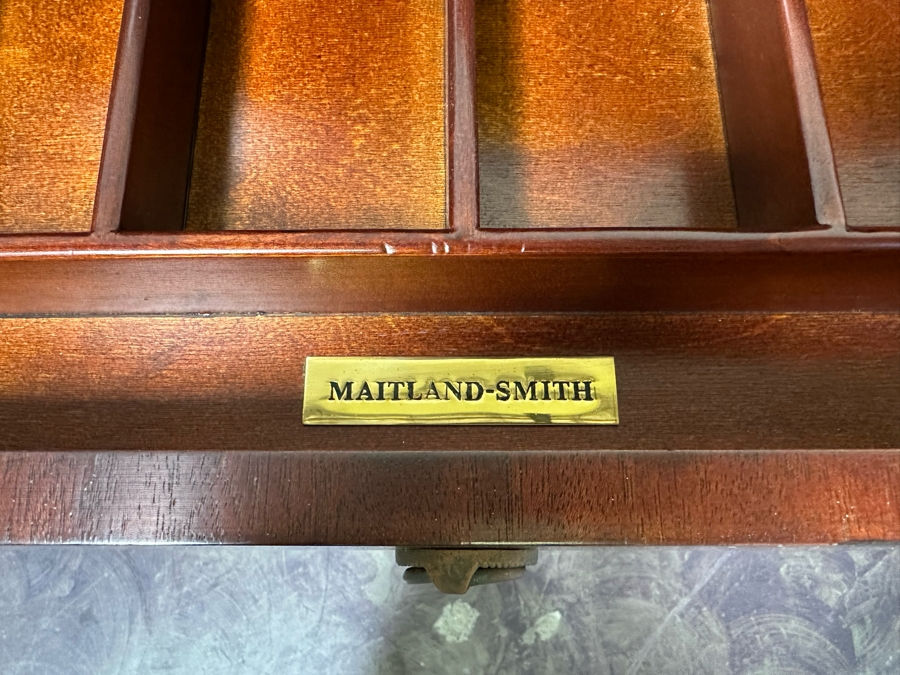 Maitland-Smith Wooden Gaming Table With Two Drawers Missing One Drawer Pull 30W X 30.5D X 32H [Photo 8]