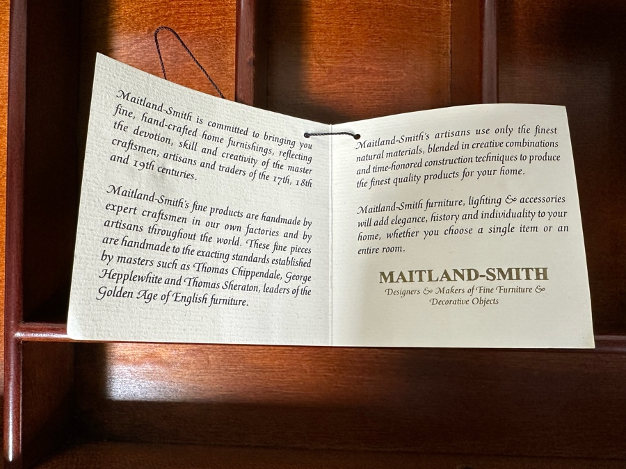 Maitland-Smith Wooden Gaming Table With Two Drawers Missing One Drawer Pull 30W X 30.5D X 32H [Photo 32]