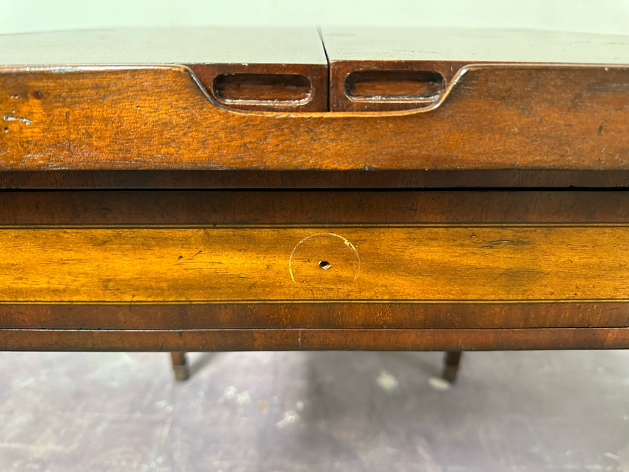 Maitland-Smith Wooden Gaming Table With Two Drawers Missing One Drawer Pull 30W X 30.5D X 32H [Photo 29]