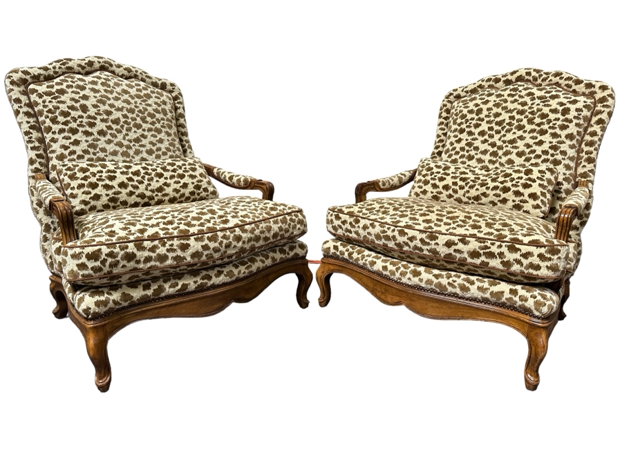Pair Of Upholstered Armchairs (One Chair Has Skuffs On Left Arm - See Photos) 33W X 36D X 40H