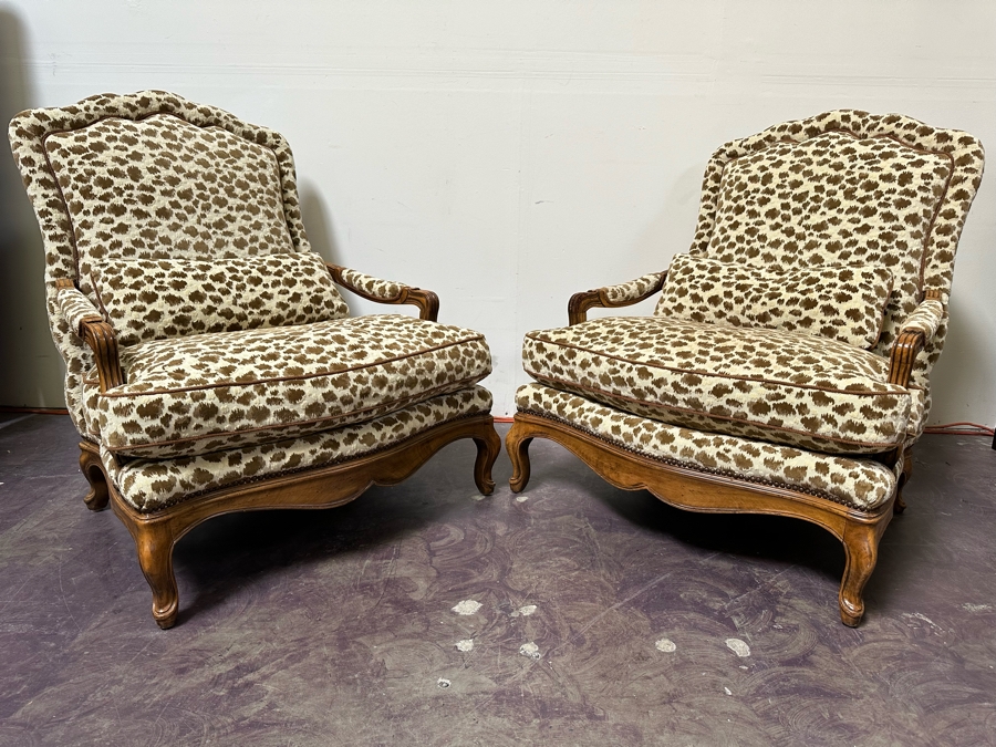 Pair Of Upholstered Armchairs (One Chair Has Skuffs On Left Arm - See Photos) 33W X 36D X 40H [Photo 6]