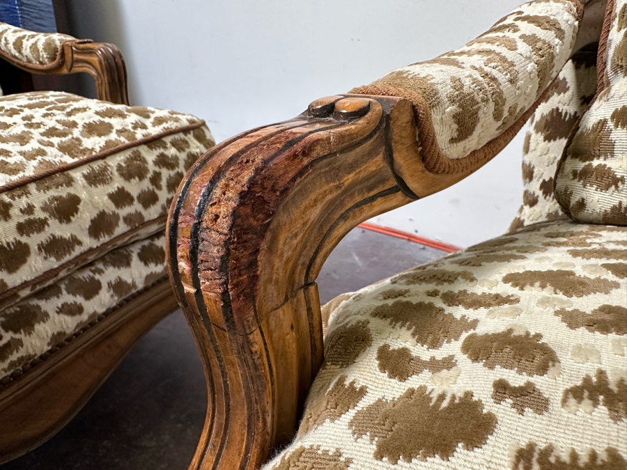 Pair Of Upholstered Armchairs (One Chair Has Skuffs On Left Arm - See Photos) 33W X 36D X 40H [Photo 12]