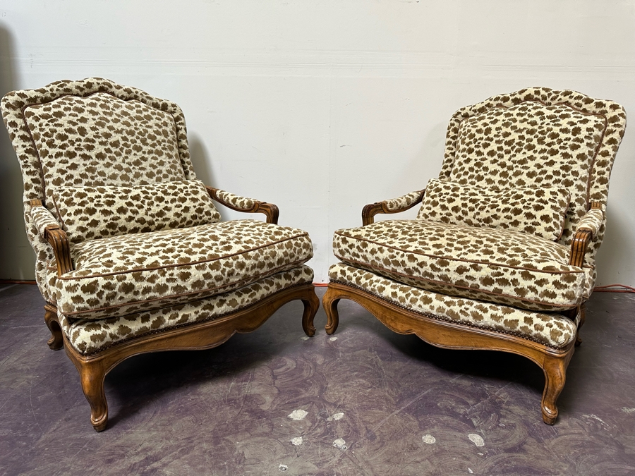 Pair Of Upholstered Armchairs (One Chair Has Skuffs On Left Arm - See Photos) 33W X 36D X 40H [Photo 7]
