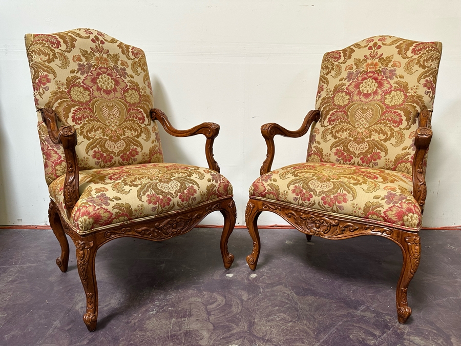 Pair Of Upholstered Armchairs 29W X 26D X 47H [Photo 2]