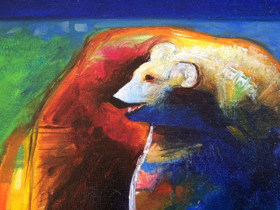 Original Painting of Polar Bear Signed By Artist [Photo 6]