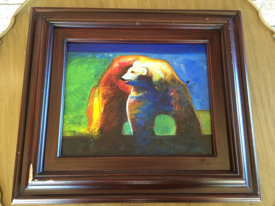 Original Painting of Polar Bear Signed By Artist