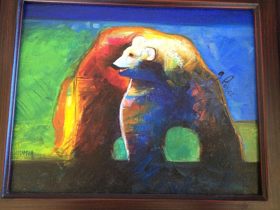 Original Painting of Polar Bear Signed By Artist [Photo 2]