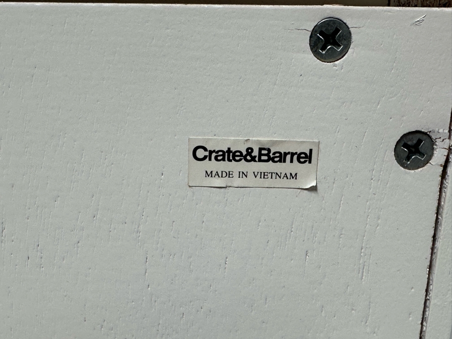 Crate & Barrel White Wooden Nightstand With Drawer 27W X 17D X 28H [Photo 7]