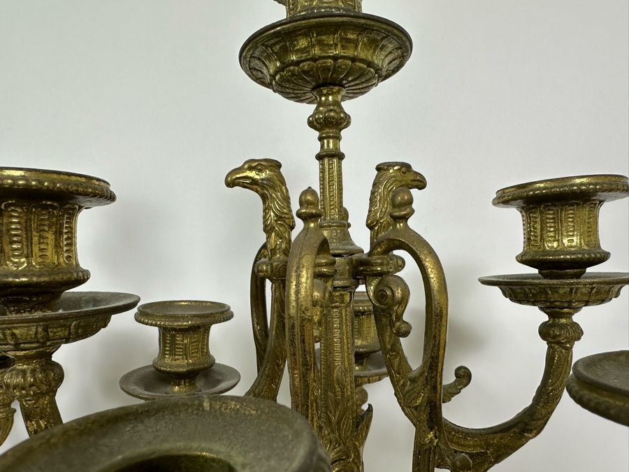 Pair Of Italian Marble And Brass Candelabra 24.5H [Photo 7]