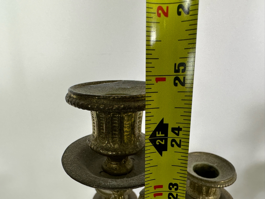 Pair Of Italian Marble And Brass Candelabra 24.5H [Photo 14]