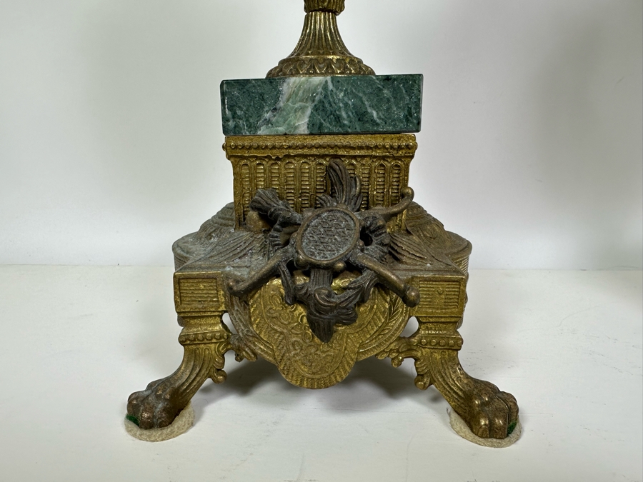 Pair Of Italian Marble And Brass Candelabra 24.5H [Photo 10]