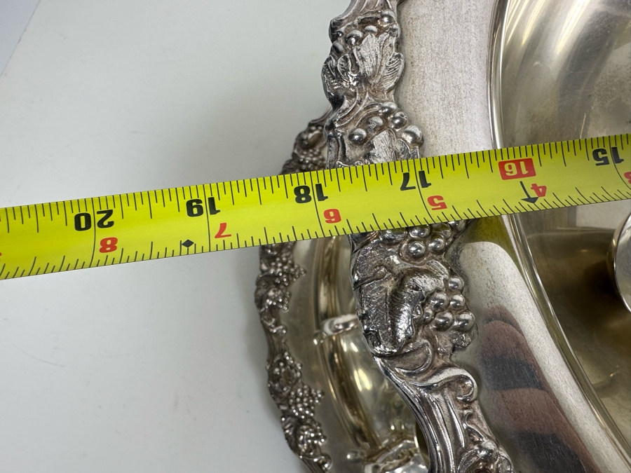 Large Sheridan EP Brass Punch Bowl 18W X 9H With Ladle, Round Tray And 12 Cups [Photo 14]