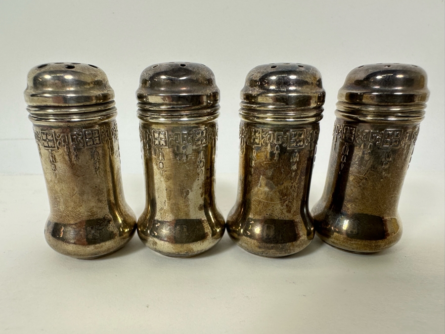Four Small Sterling Silver Salt & Pepper Shakers 35.3g [Photo 2]