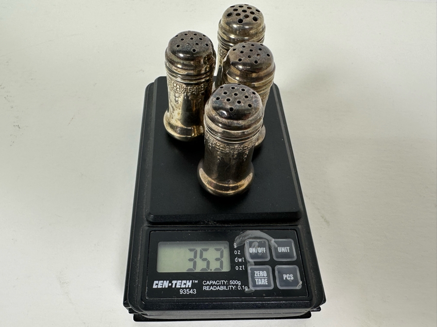 Four Small Sterling Silver Salt & Pepper Shakers 35.3g [Photo 8]