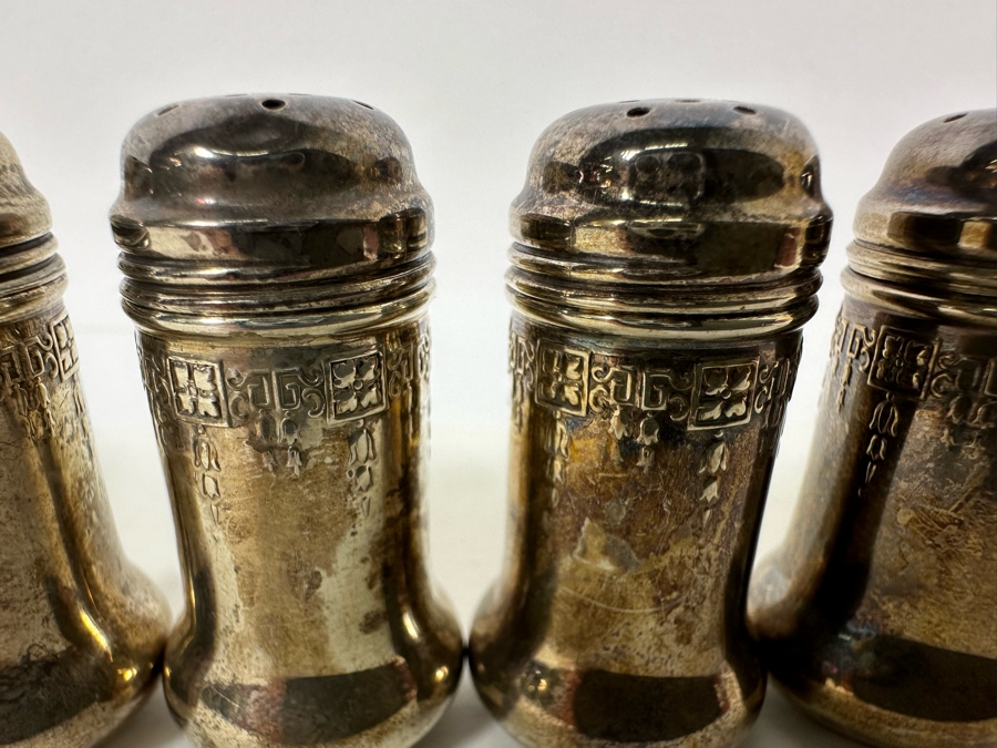 Four Small Sterling Silver Salt & Pepper Shakers 35.3g [Photo 4]
