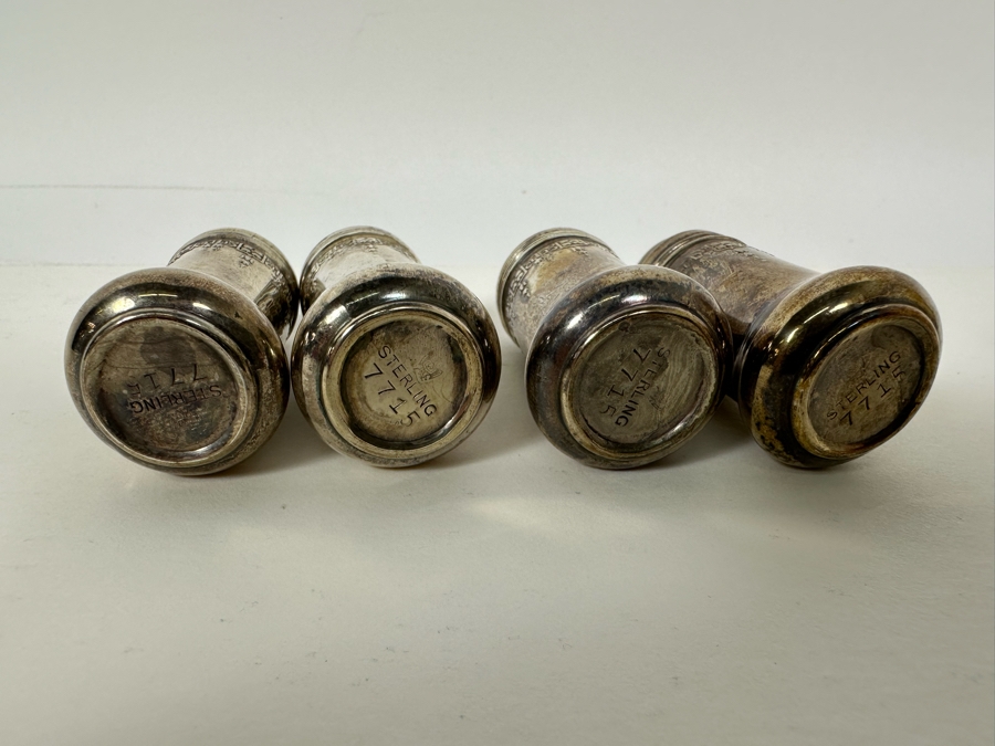 Four Small Sterling Silver Salt & Pepper Shakers 35.3g [Photo 5]