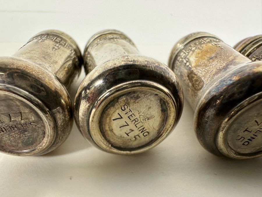 Four Small Sterling Silver Salt & Pepper Shakers 35.3g [Photo 7]