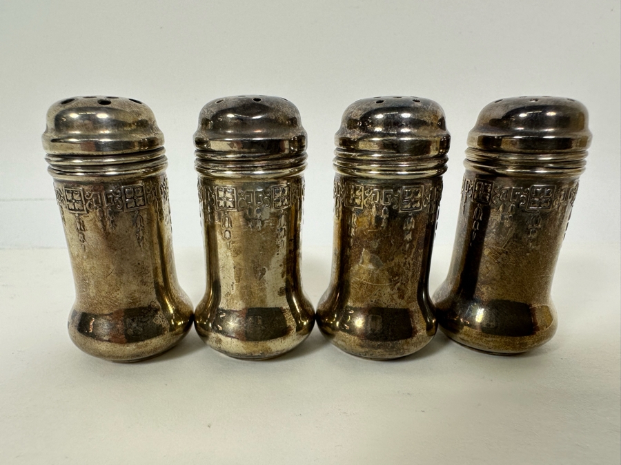 Four Small Sterling Silver Salt & Pepper Shakers 35.3g [Photo 3]