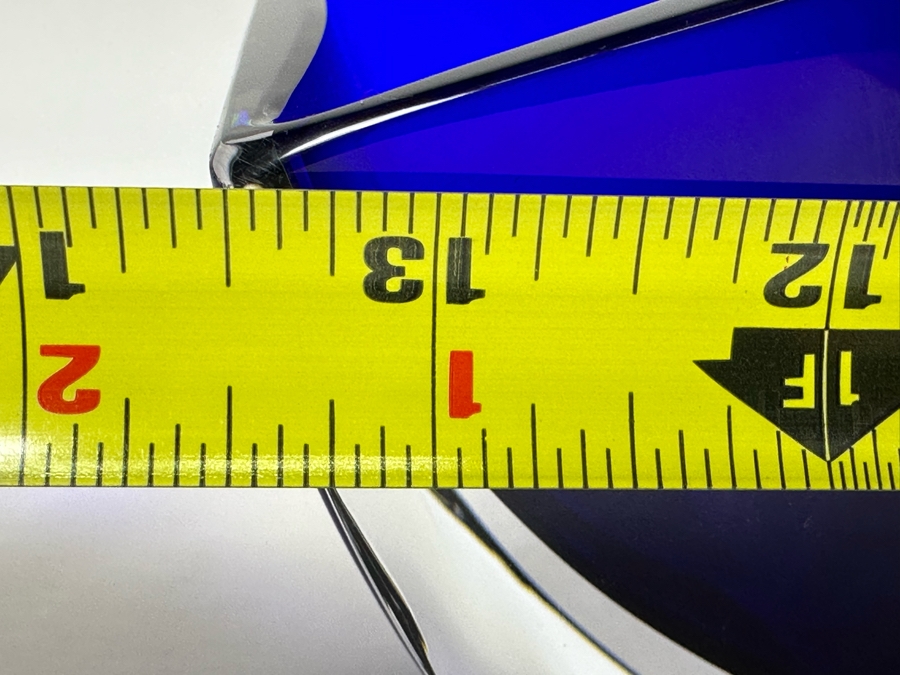 Rare Baccarat Crystal Blue Oceanie Flower Vase France (Heavy) Designed By Thomas Bastide 13.5W X 4D X 5H [Photo 16]