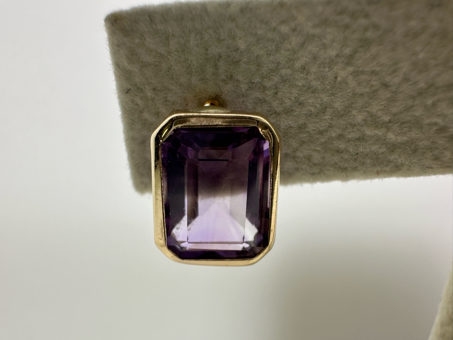 14K Gold Amethyst Earrings 2.3g [Photo 7]