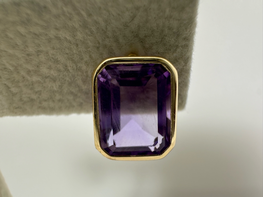 14K Gold Amethyst Earrings 2.3g [Photo 8]