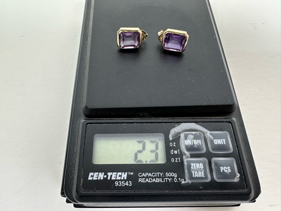 14K Gold Amethyst Earrings 2.3g [Photo 17]