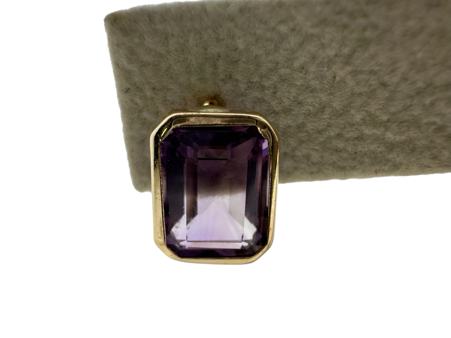 14K Gold Amethyst Earrings 2.3g [Photo 3]