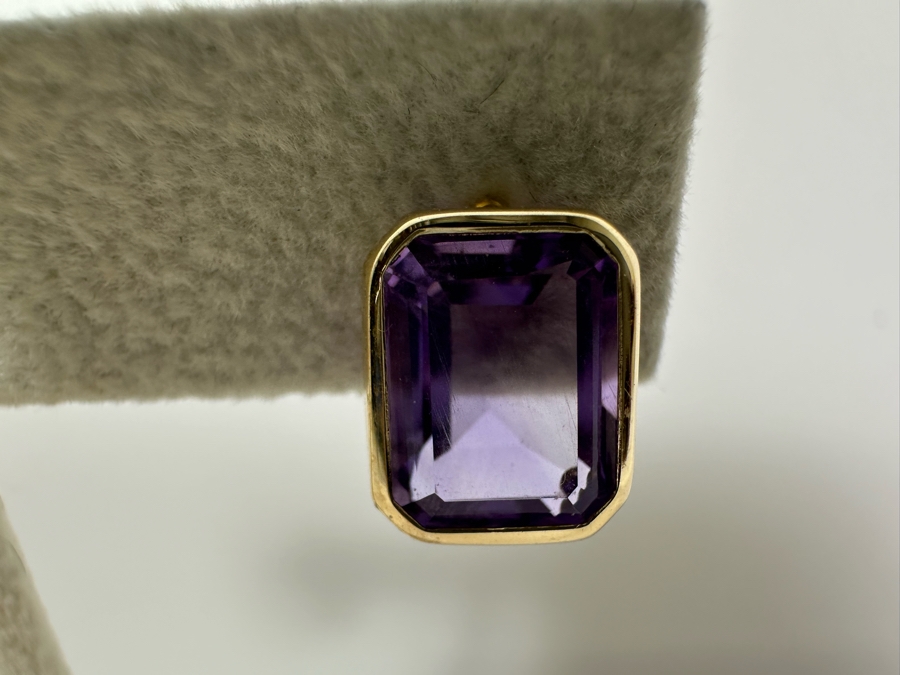 14K Gold Amethyst Earrings 2.3g [Photo 9]