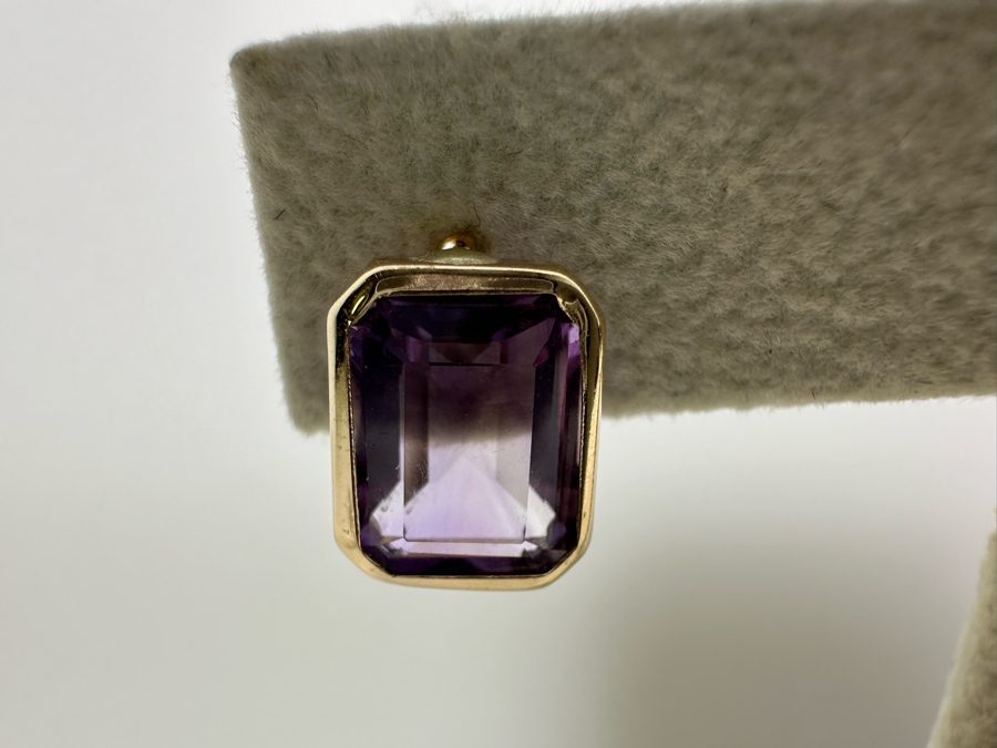 14K Gold Amethyst Earrings 2.3g [Photo 6]