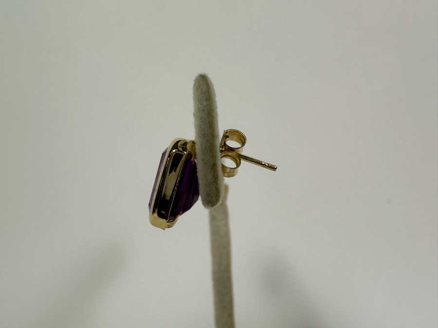 14K Gold Amethyst Earrings 2.3g [Photo 11]