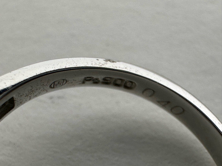 Platinum 900 Emerald & Diamond Ring Size 7 6.5g	 [Photo 15]