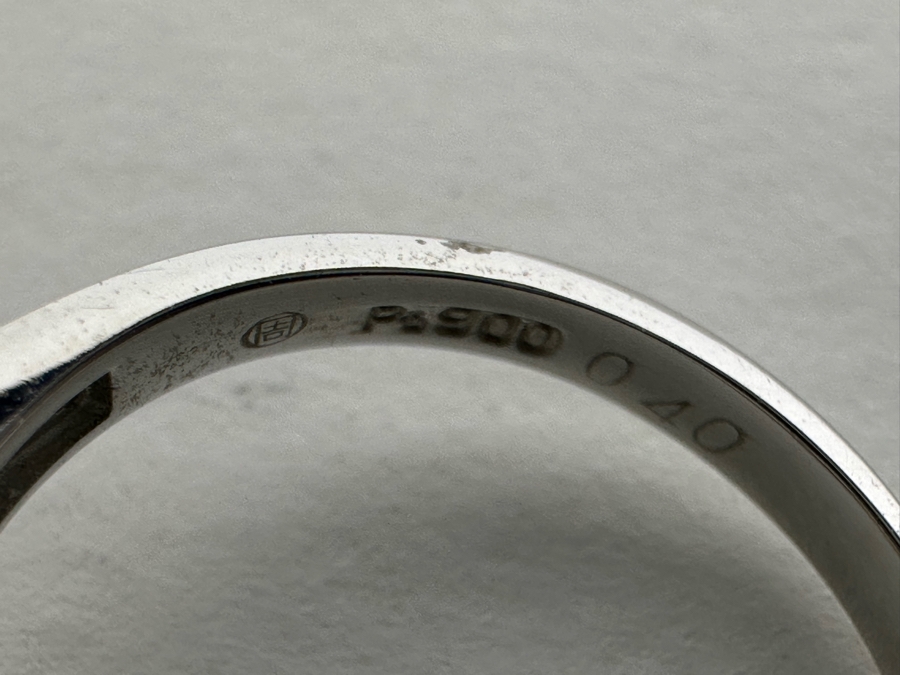 Platinum 900 Emerald & Diamond Ring Size 7 6.5g	 [Photo 14]