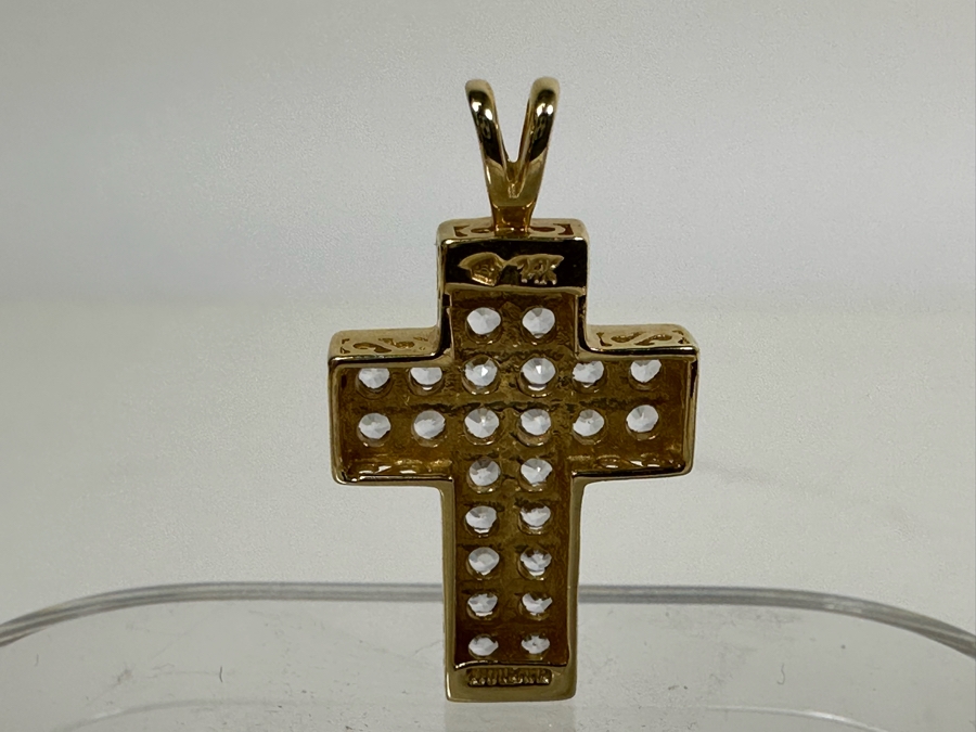 14K Gold Diamond Cross Pendant 3.1g [Photo 9]