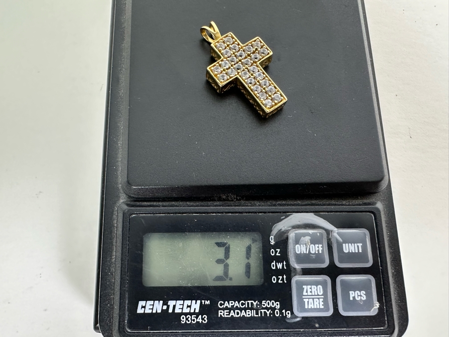 14K Gold Diamond Cross Pendant 3.1g [Photo 18]