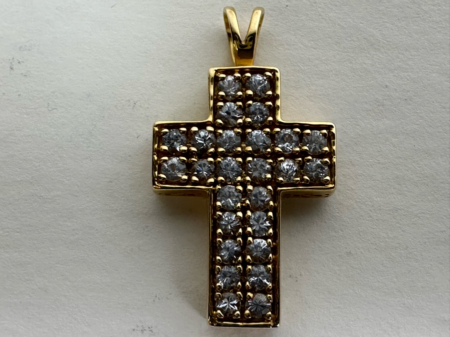 14K Gold Diamond Cross Pendant 3.1g [Photo 13]